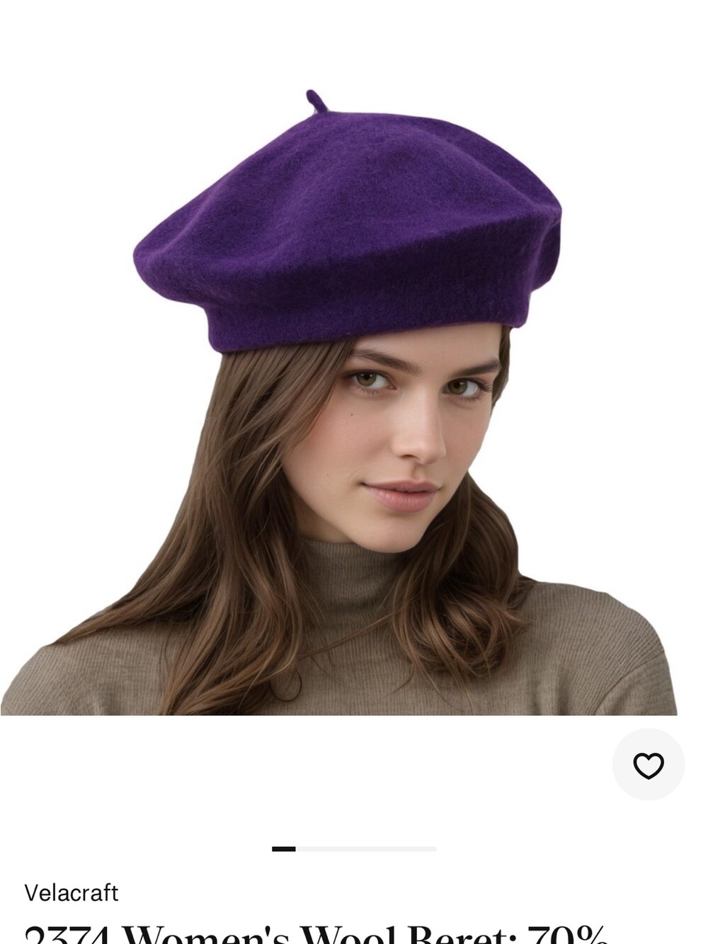 Unbranded Craft Women's Purple Wool Beret hat